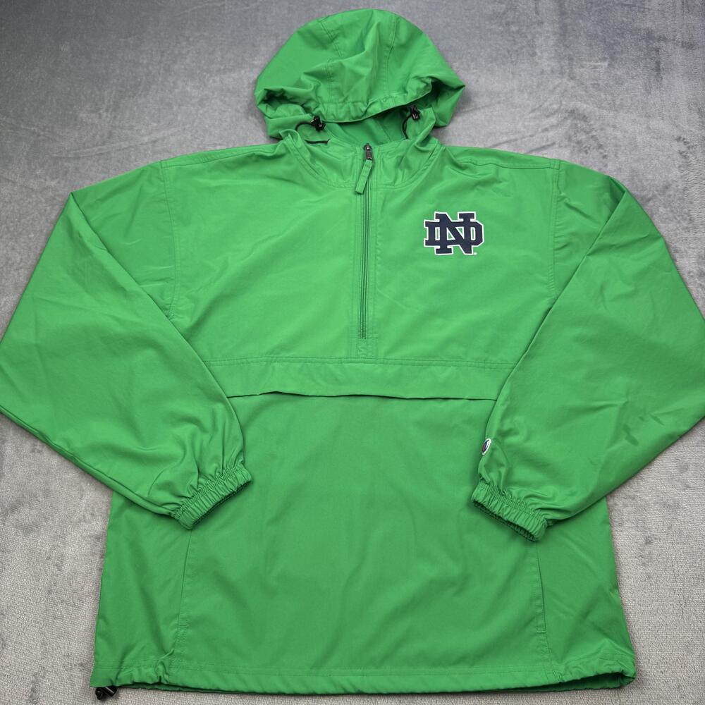 Notre Dame Fighting Irish Jacket Mens Small Green NCAA Football Champion Hooded